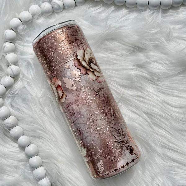 Rose Gold Mandela Tumbler - 20oz in stock