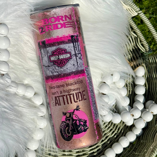 Motorcycle Pink Tumbler - 20oz in stock