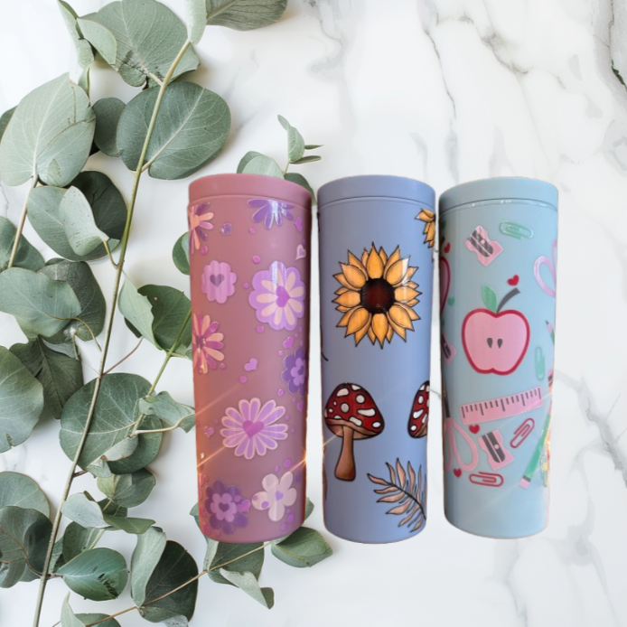 *Matte Acrylic Tumbler - with decal choice - 18 oz In Stock