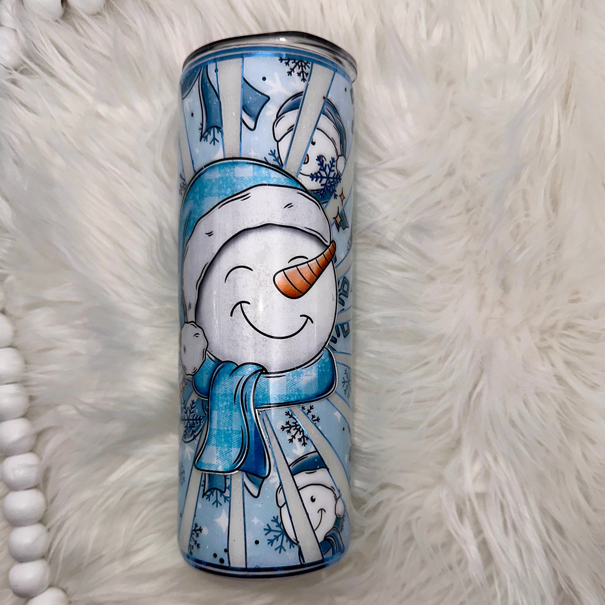 Blue Snowman Tumbler - 20oz In Stock