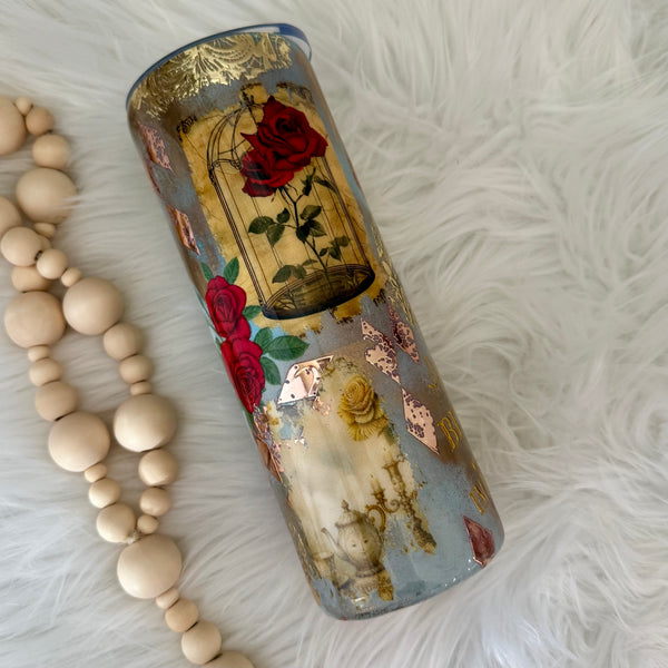 Beauty and Beast Tumbler - 20oz in stock