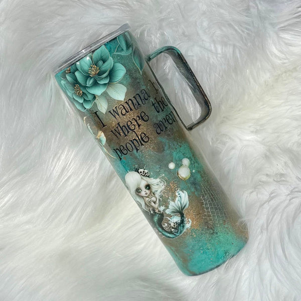 Mermaid Tumbler - 20oz handle In Stock