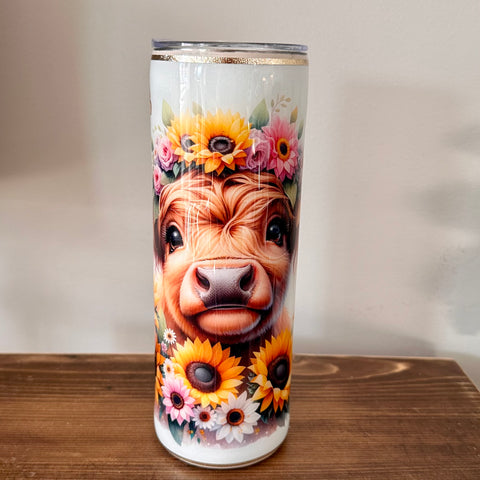 Highland and Sunflowers Tumbler - 20 oz In Stock