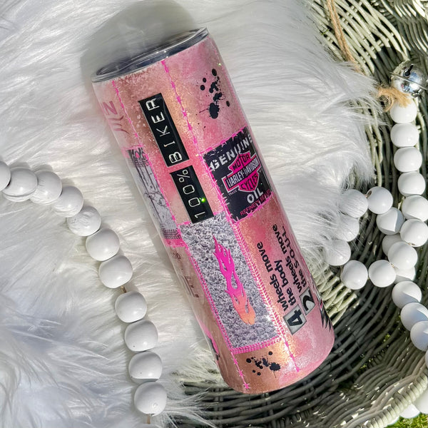 Motorcycle Pink Tumbler - 20oz in stock