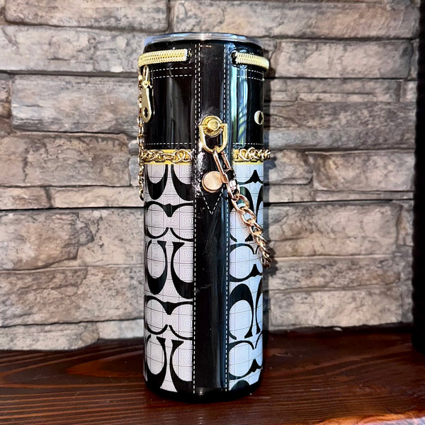 Black & Gold Purse Tumbler - 20 oz In Stock