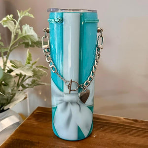 Turquoise Bow Purse Tumbler - 20 oz In Stock