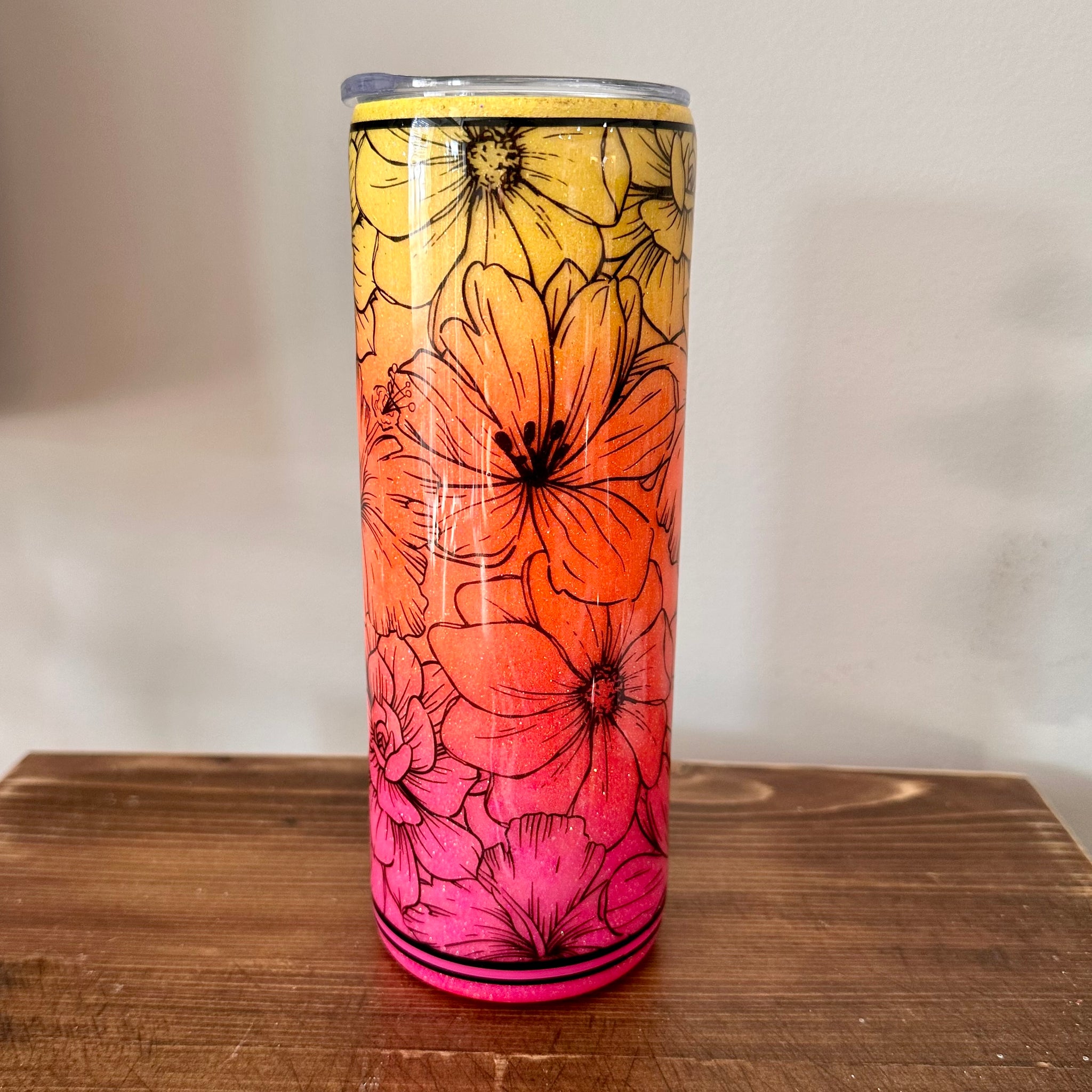 Rainbow Floral Tumbler - 20 oz In Stock