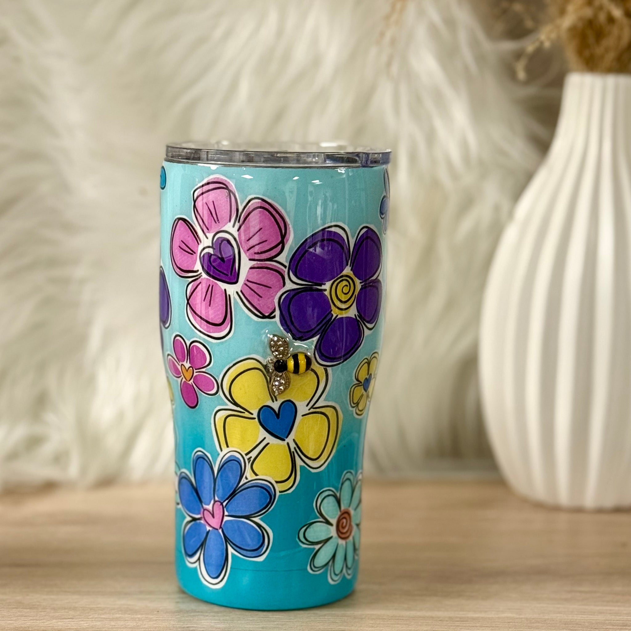 Doodley Flowers Tumbler - 20oz In Stock