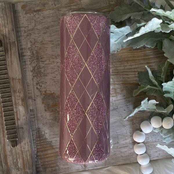 Argyle Tumbler Matte & Glitter (Multiple Colors) - 20 oz In Stock