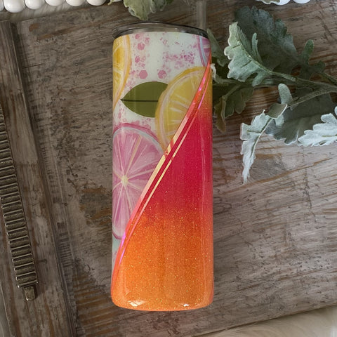 Lemons & Oranges Summertime Neon Tumbler - 20 oz In Stock