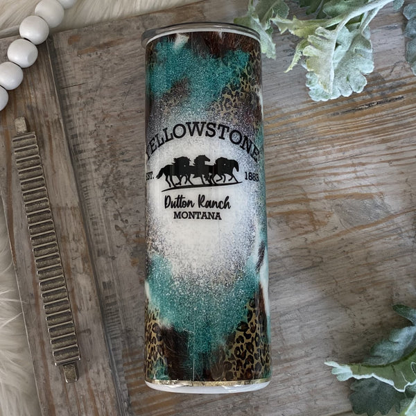 Live Like John / Western Leopard Turquoise Tumbler