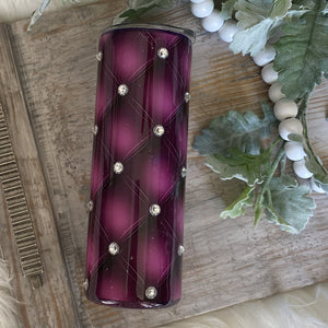 Purple Pillowy with Rhinestones Tumbler - 20 oz In Stock