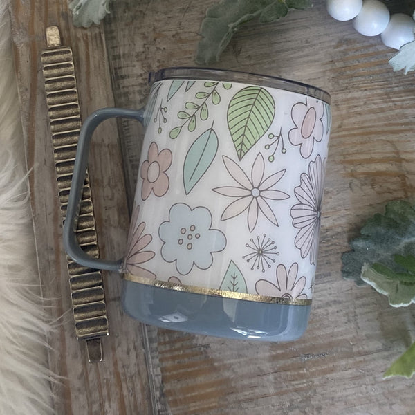 Floral Mug (Multiple Colors/Patterns) - 12 oz In Stock