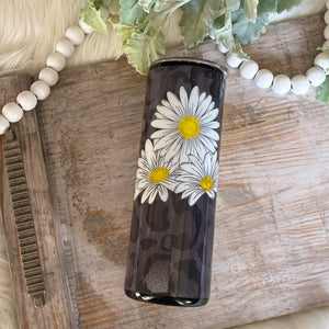 Leopard & Daisy Tumbler - 20 oz In Stock