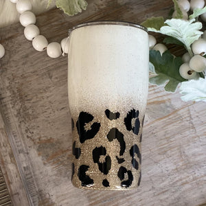 White & Gold Leopard Tumbler