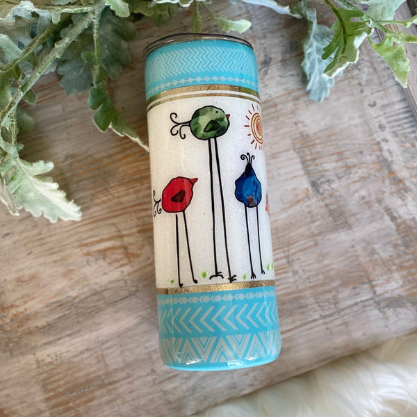 Whimsical Birds Tumbler