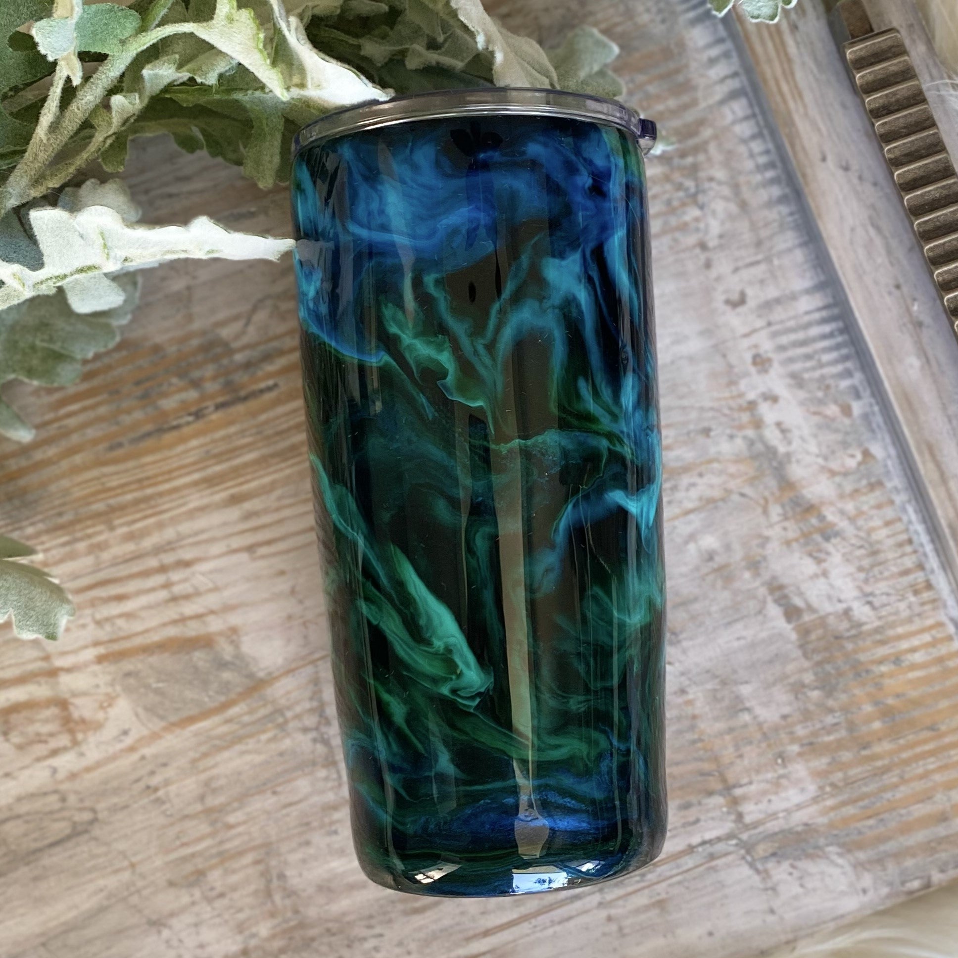 Green Alcohol Ink Tumbler Alcohol Ink Tumbler 20 Oz Tumbler Green Ink  Tumbler 