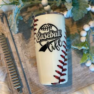 Baseball Life Tumbler - 20 oz In Stock