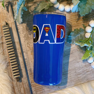 Superhero Dad Tumbler - 20  oz curvy In Stock