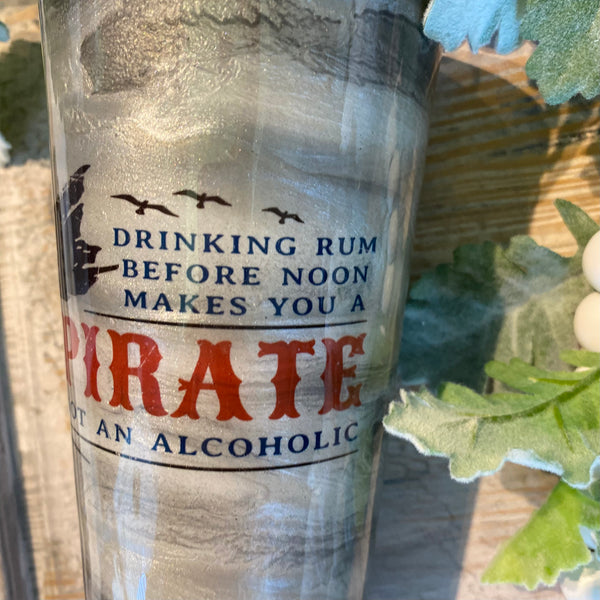 Pirate Rum Tumbler -17 oz screw lid (In Stock)