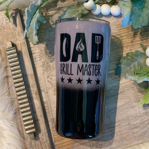 Dad Grill Master Tumbler - 20 oz curved In Stock