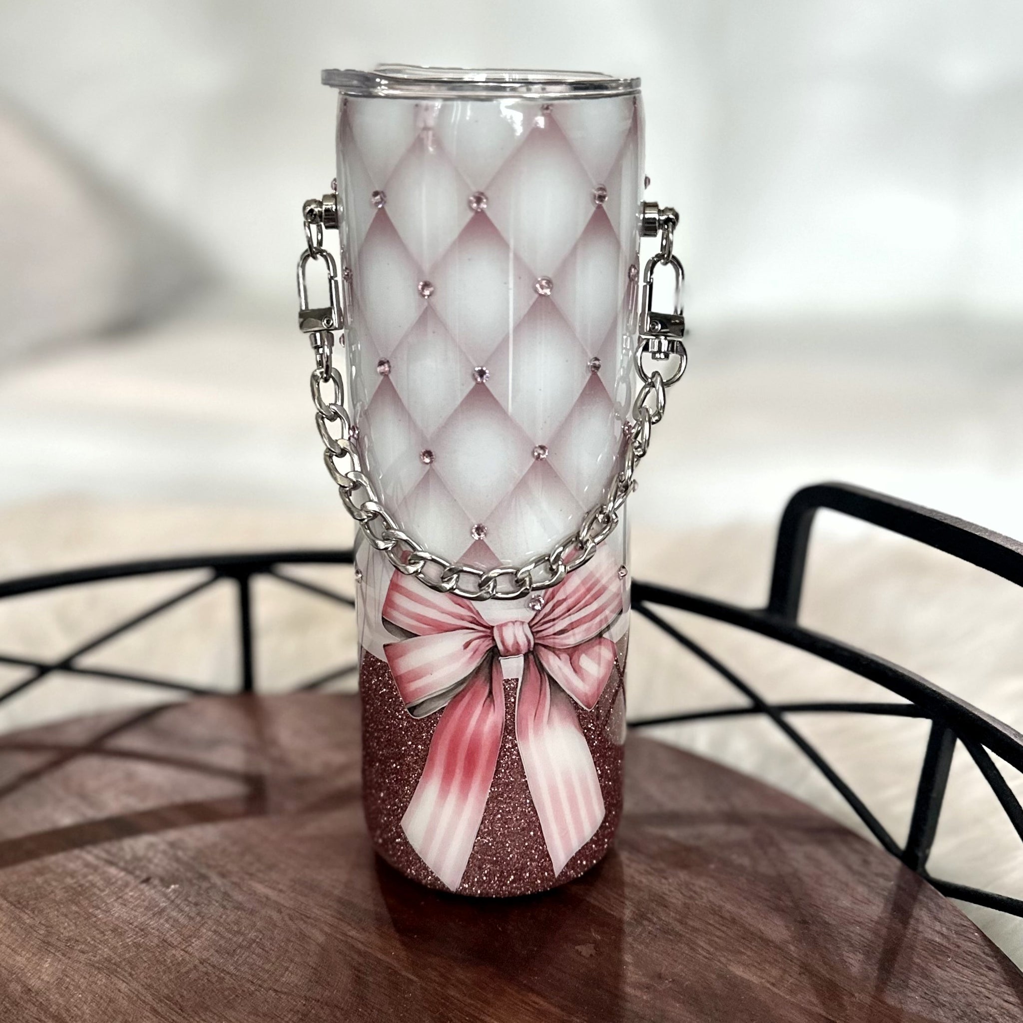 Pink Quilted Purse Tumbler