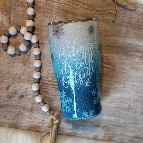 Snowflake Baby Its Cold Outside Tumbler - 20 oz In Stock