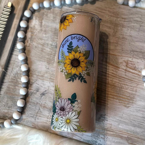 Shine Bright Sunflowers Tumbler - 20 oz In Stock