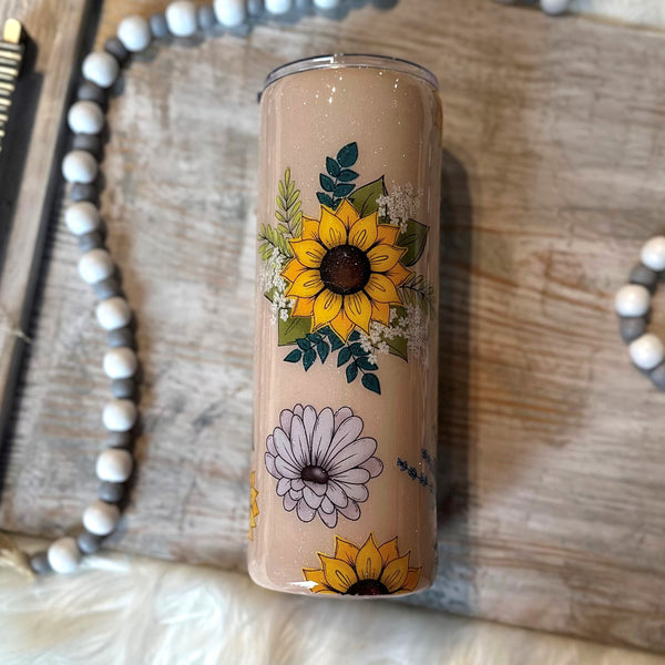 Shine Bright Sunflowers Tumbler - 20 oz In Stock