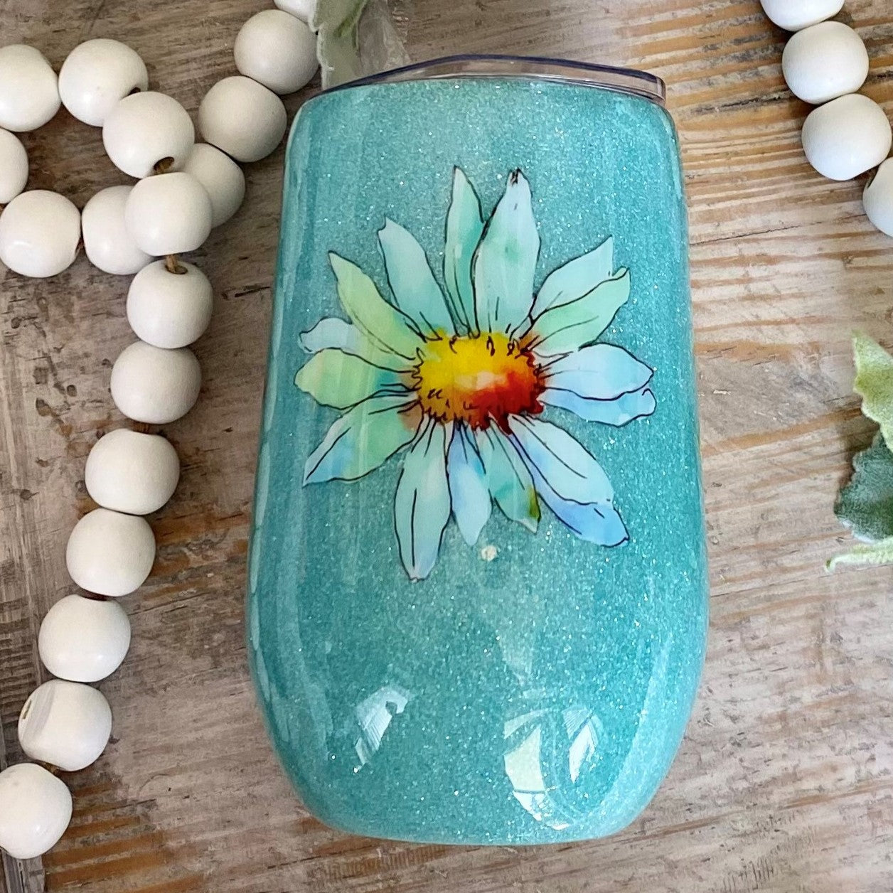 Watercolor Daisy Tumbler (Multiple Colors) - 16 oz In Stock