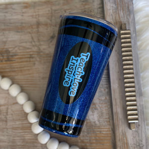 Crayon Tumbler - blue - 16 oz In Stock