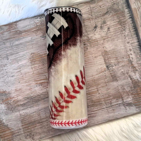 Baseball Football Tumbler - 30 oz In Stock