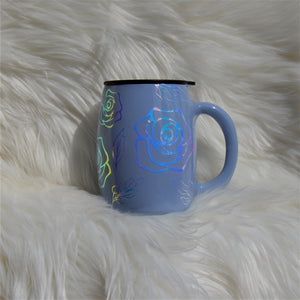 Steel Blue with Opal Roses Mug Tumbler