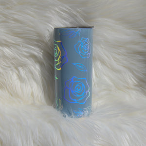 Steel Blue with Opal Roses Tumbler