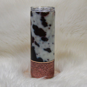 Cowhide with Rose Gold Tumbler