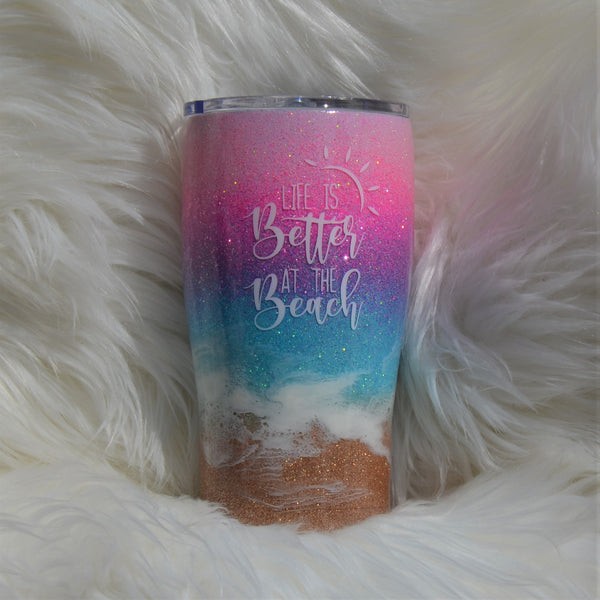 Sunset Beach Tumbler (Multiple Phrases)