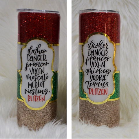 Dasher Dancer Tumbler (Multiple Phrases)