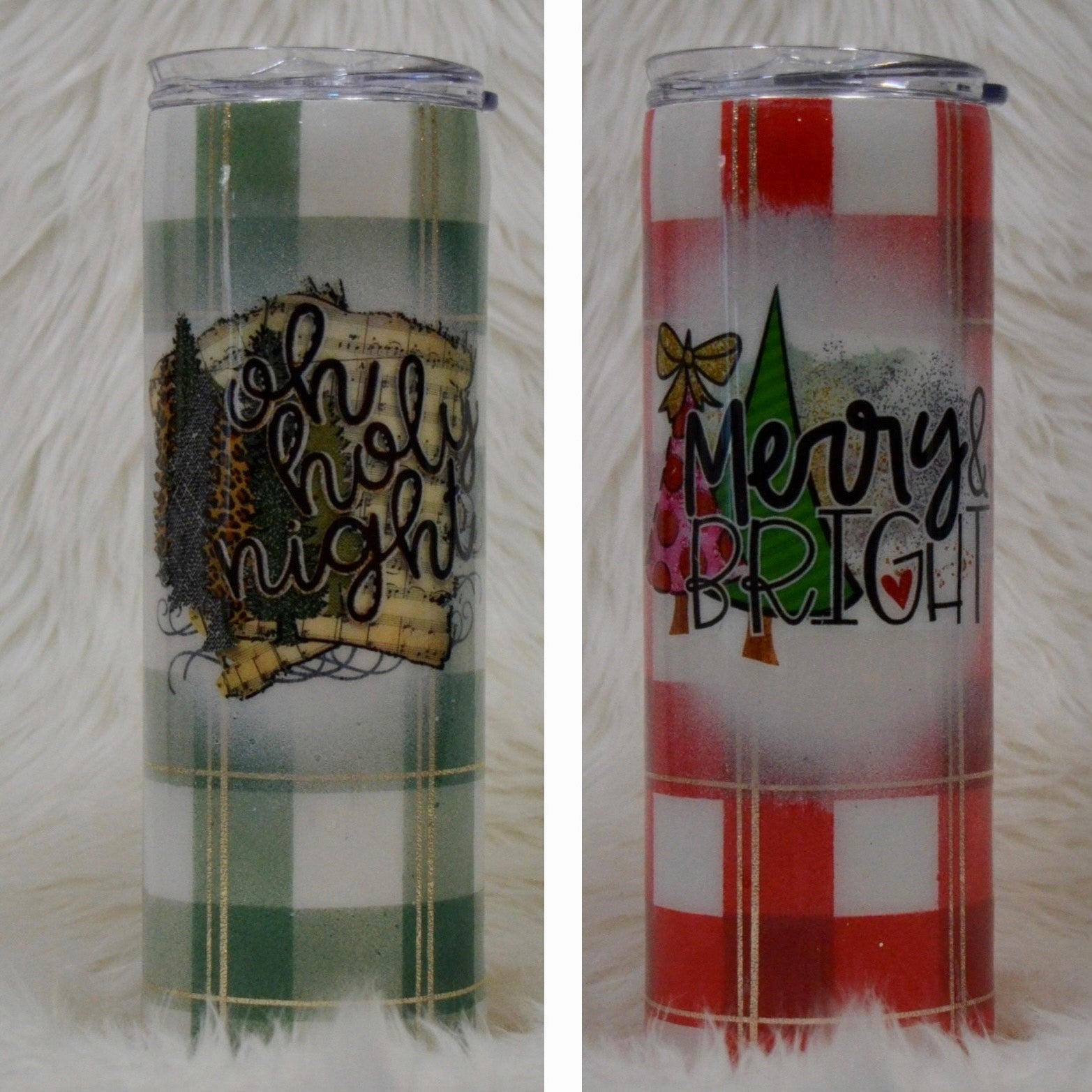 Christmas Plaid Tumbler (Multiple Colours)