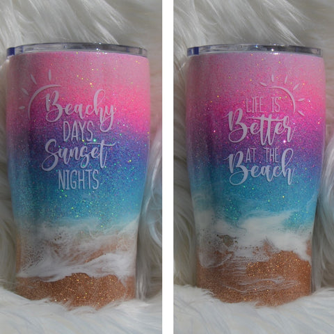 Sunset Beach Tumbler (Multiple Phrases)